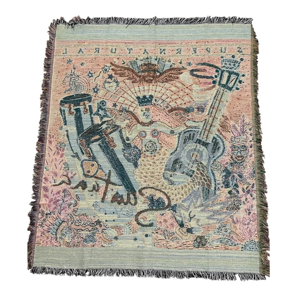 Santana Supernatural River of Colors Woven Throw Blanket The Rug Brand Vintage